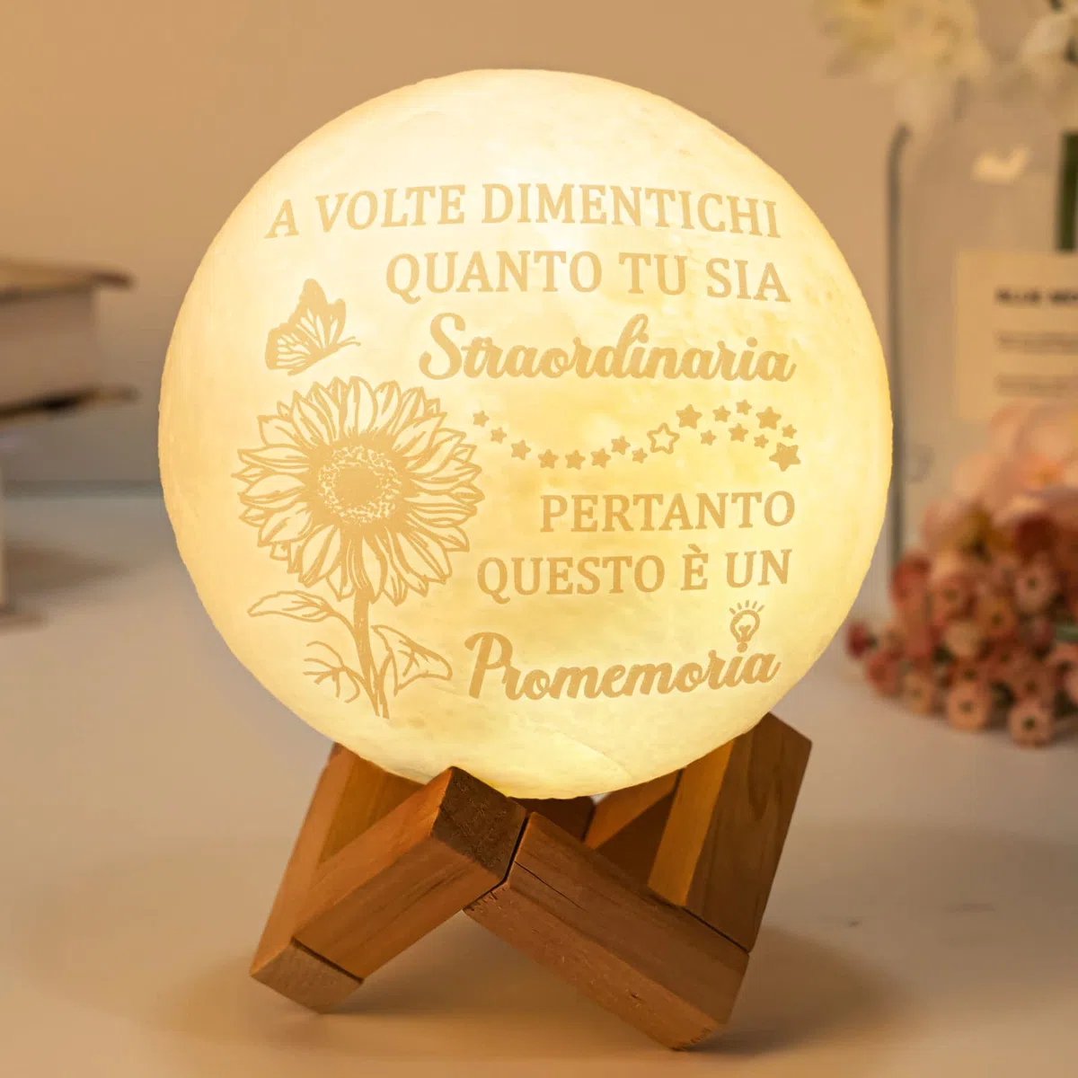 Vetbuosa Regalo Donna - Motivazionale Lampada Luna, Lampada da Comodino | Abat Jour da Comodino | Idea Simpatica | Compleanno & Festa | Bambina Donna Uomo Amico Ado | Sorpresa Collega Ufficio