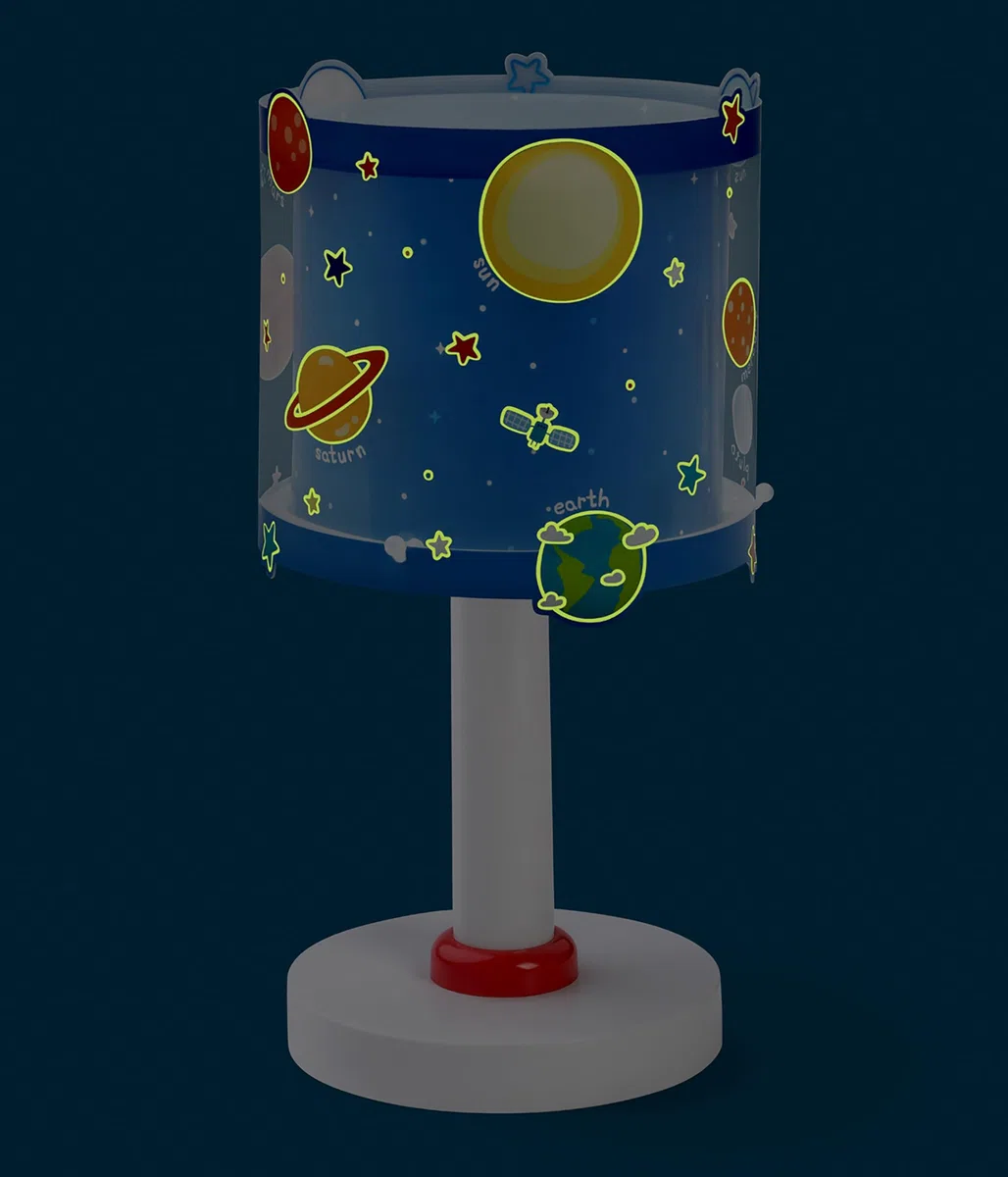Dalber Lampada da tavolo o comodino per bambini Planets Pianeti Sistema Solare Blu 41341