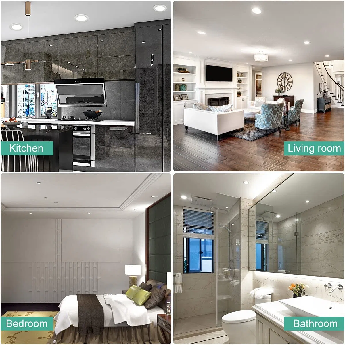 Tailcas Faretti Led da Incasso per Cartongesso 6000K, 6w 600lm IP44 Ultra Slim Faretto da Incasso Bagno, 26mm Bianca Naturale Luci Ultrasottili da Soffitto Integrati, Foro Φ 75-95mm
