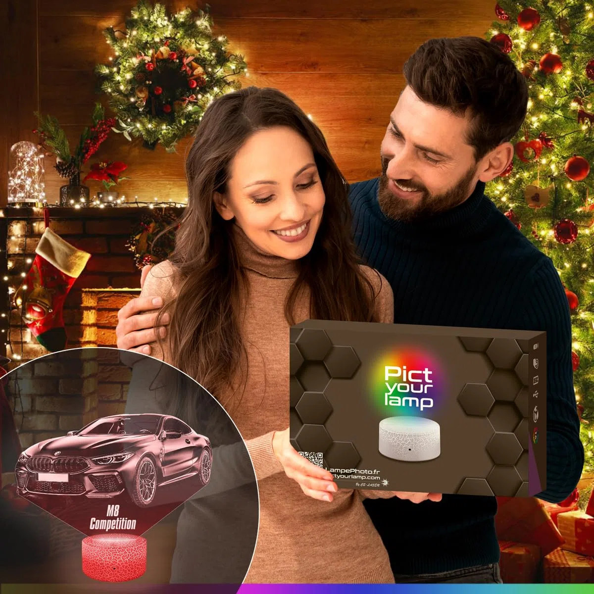 Lampephoto.fr - Lampada 3D Auto Supercar M8 Competition, Luce Notturna Tattile Auto Supercar M8 Competition, Illusione 3D Led, Idea Regalo di Natale per Ragazzi e Ragazze Lampada da Comodino TOP