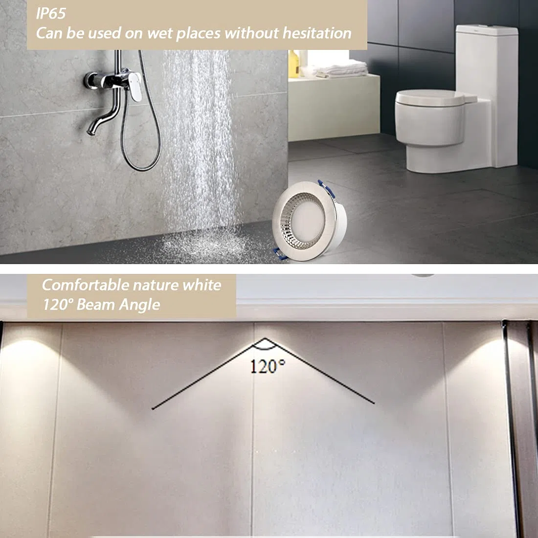 KYOTECH Faretti led da incasso per cartongesso luce bianca naturale 4500K IP65 6W Ultrapiatti Plafoniera Led 500LM Luci Led ad Incasso Impermeabile IP65,Per Ambienti Umidi Come Bagno Garage Set da 6