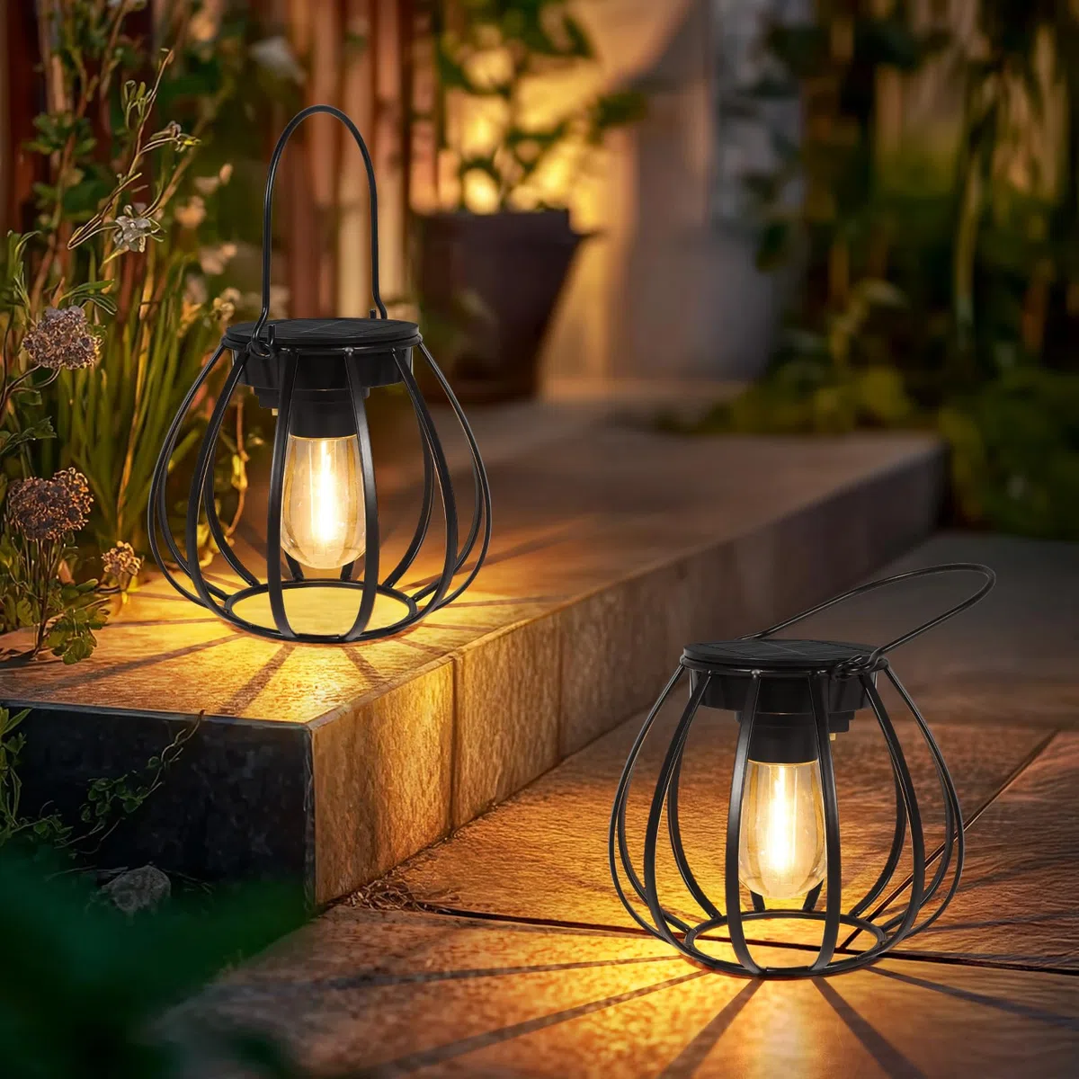 Lanterne Solari Da Esterno 2 Pezzi - Lanterna Solare Da Esterno IP65 Impermeabile - Forma di Brocca Solar Light Lanterne Da Giardino Bianco Caldo Per Da Esterno Giardino Feste Patio