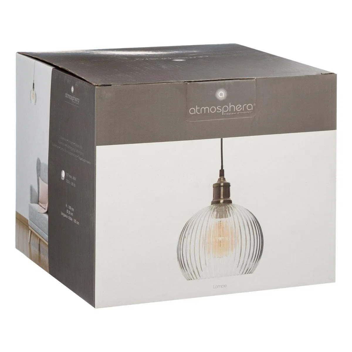 Atmosphera - Lampadario Laye in vetro D20 cm