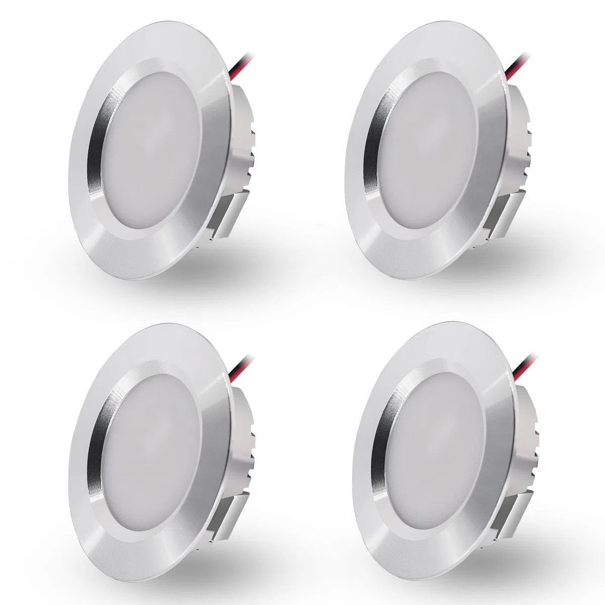 Faretti Led da Incasso per Cartongesso,4 Pezzi, 3W Faretti Led Soffitto, IP44 AC 220-230V Faretto LED Interno Alluminio Ultrasottili 15mm Per Luci Cucina Bagno Camper (Argento Bianco Freddo 6000k)