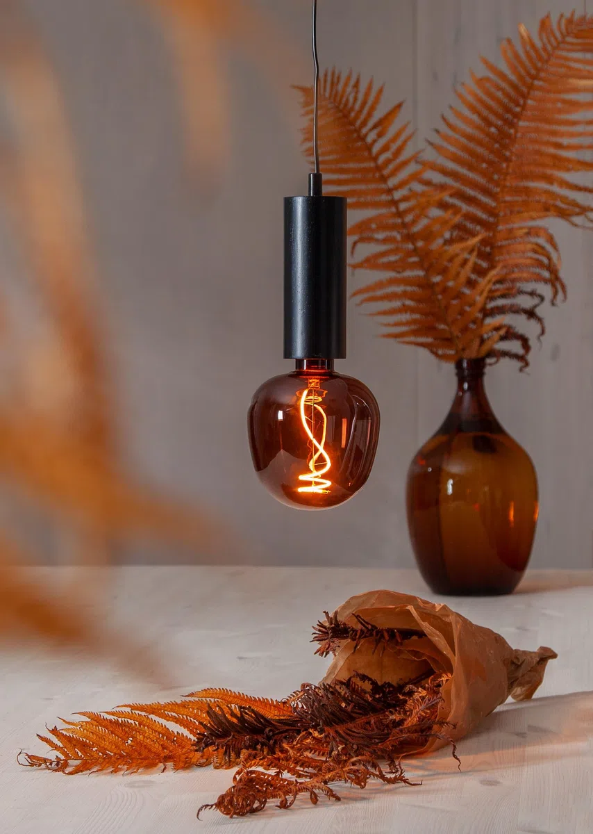 Eglo Lampadina XXL E27, dimmerabile, a spirale, stile rétro, molto grande, marrone cognac, 4 W, 40 lumen, luce bianca calda, 2000 K, lunghezza 18 cm (Confezione da 2)