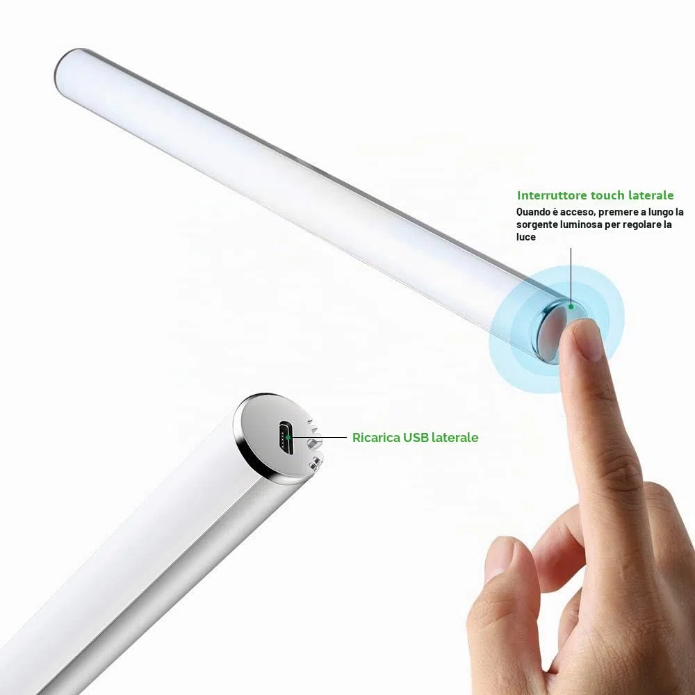Lixada Luce per specchio cosmetico, luce portatile per trucco, controllo tattile/ricaricabile tramite USB, per illuminazione di specchi da bagno