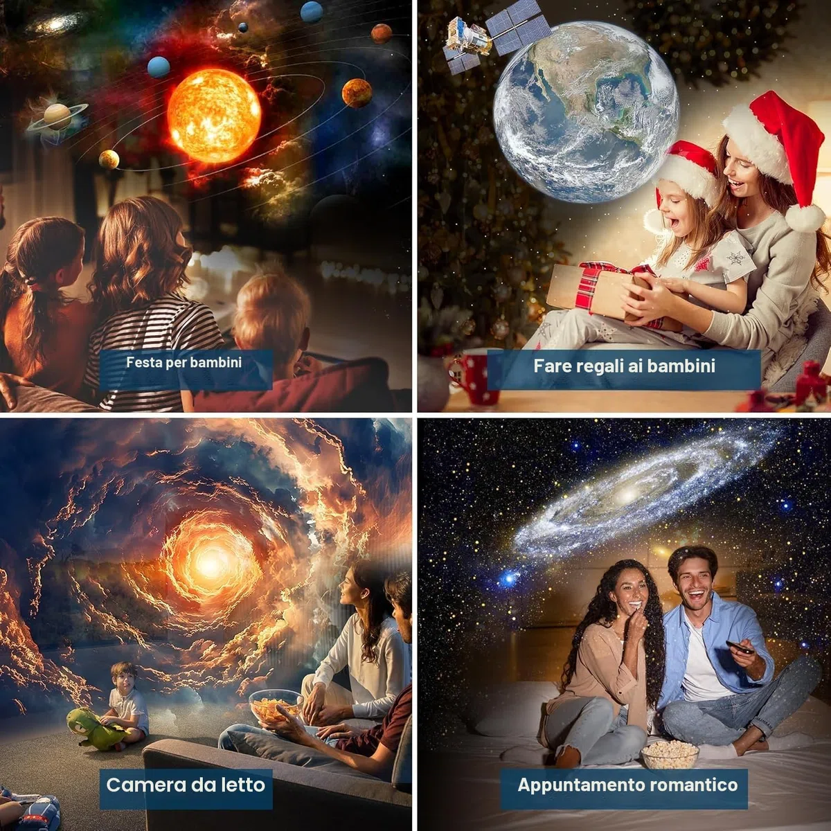Macchiatto Upgrade Proiettore Stelle Soffitto Planetarium Projector PRO, Galaxy Projector Lamp with 13 Planet Discs, Timer, Luce Notturna Proiettore Stellato per Bambini Adulti Bianco