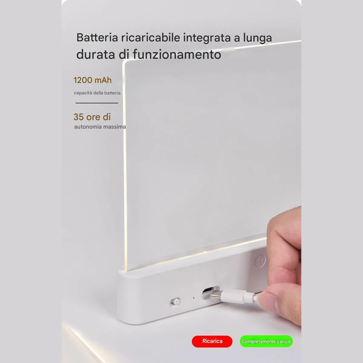Generico Luce Da Lettura - Regolabile 3 Colori Pannello Trasparente - Da Lettura Per Leggere Di Notte,Per Donne Bambini Casa Viaggio Dormitorio Ufficio Scuola Camera Da Scrivania Compleanno Natale