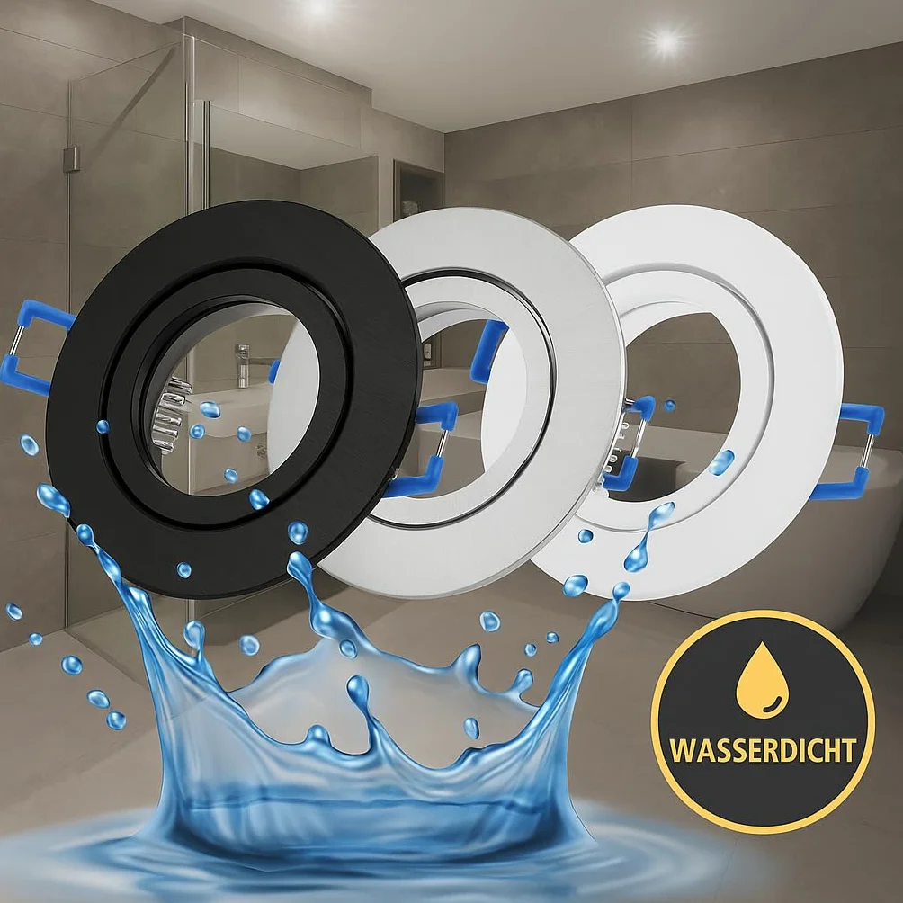 Sweet Led 4x Cornice da incasso incl. portalampada GU10 - faretti da incasso IP44 per il bagno, faretti LED da incasso rotondi in alluminio - Ø 84mm, bianco