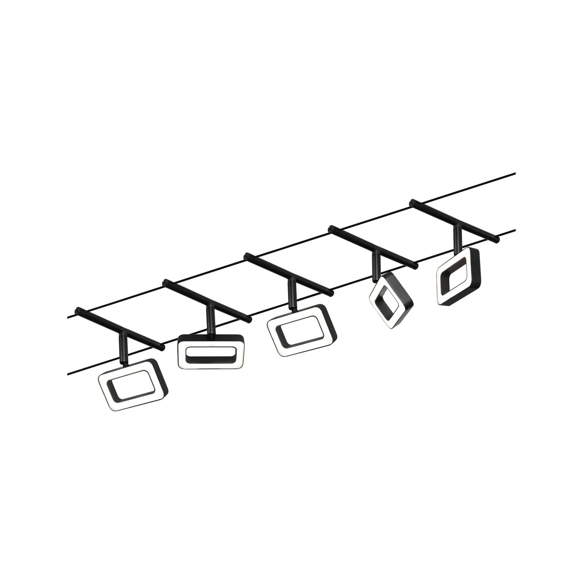 Paulmann 94485 - Kit base a LED, 5 x 400 lm, 5 x 4,8 W, bianco caldo, nero opaco, plastica cromata, metallo 3000 K