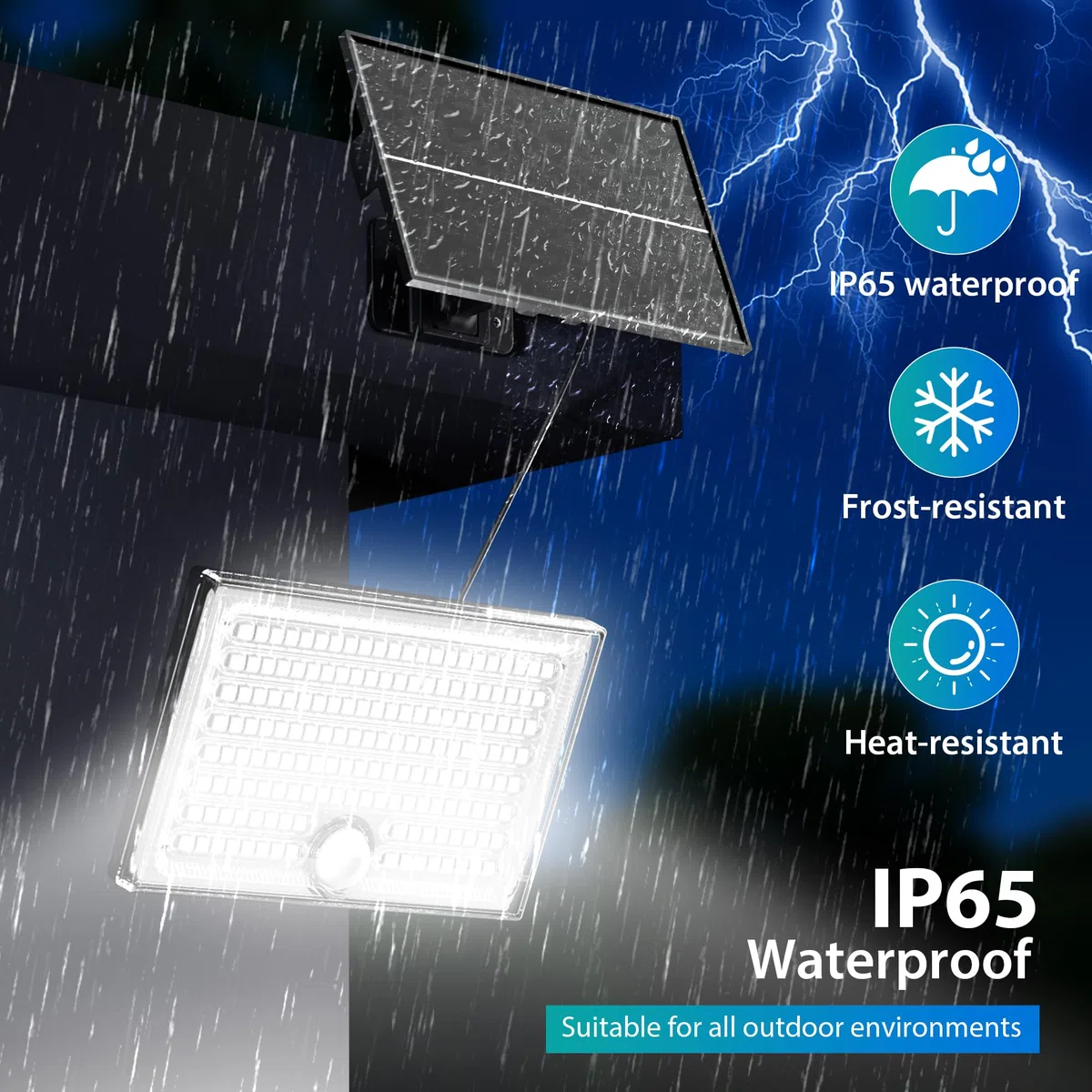 Luci Solari da Giardino, Faretto Led da Esterno Solare con Sensore di Movimento, Luce Solare Led Esterno con 4 Modes 8500K IP65 Impermeabile, 2 Pezzi