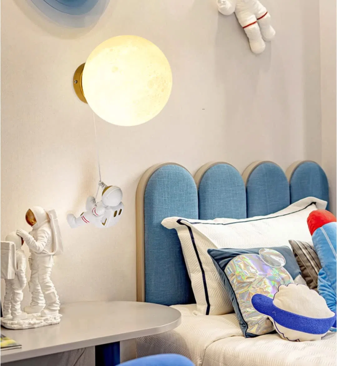 LED Luna Astronauta Applique da Parete 3D Stampa Luna Illuminazione Notturna Camera Bambini Decorativa 3 Luce 15 CM
