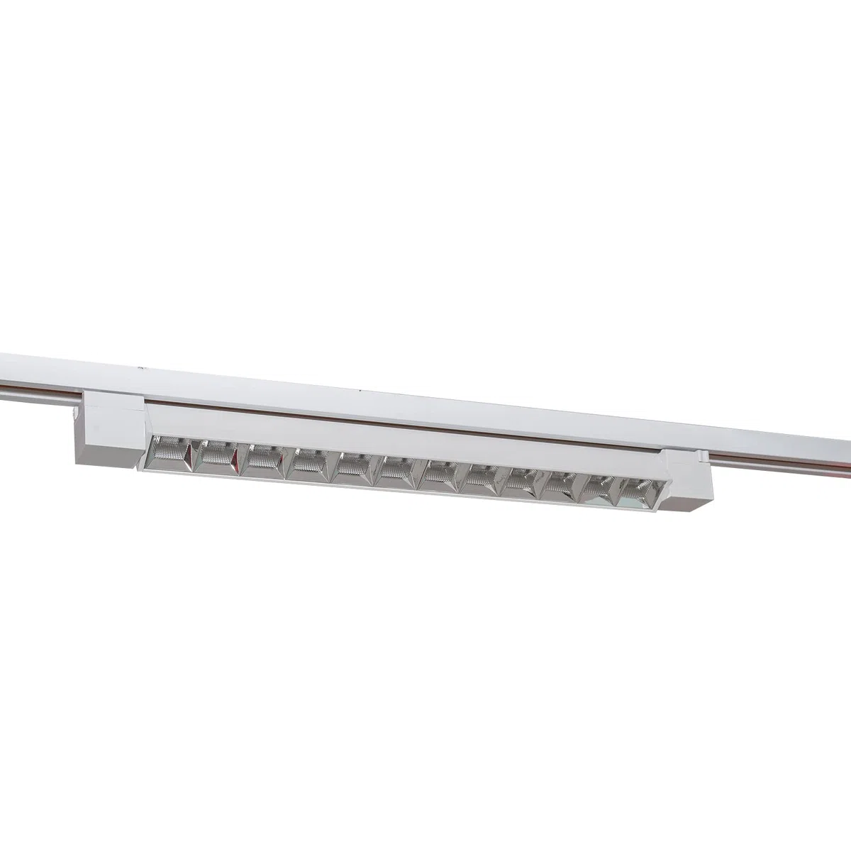 Planetitaly Faretto Binario Track Monofase 6 LED 12W 1440 Lumen Orientabile Angolo 38 Gradi per Interni Negozi Uffici Vetrine 230V Alluminio, Bianco, 4000K