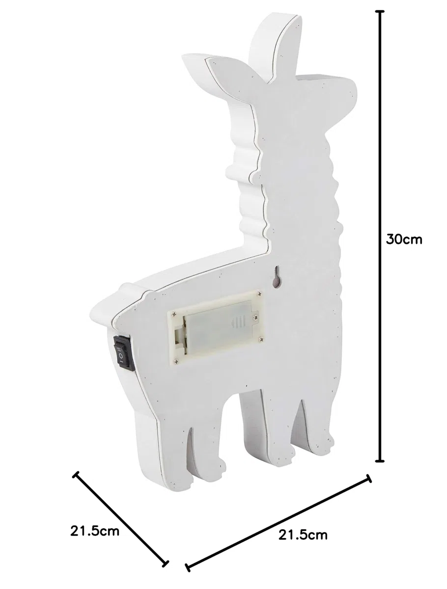Lights4fun - Lampada Decorativa di Legno a Lama con 17 LED Bianco Caldo a Pile