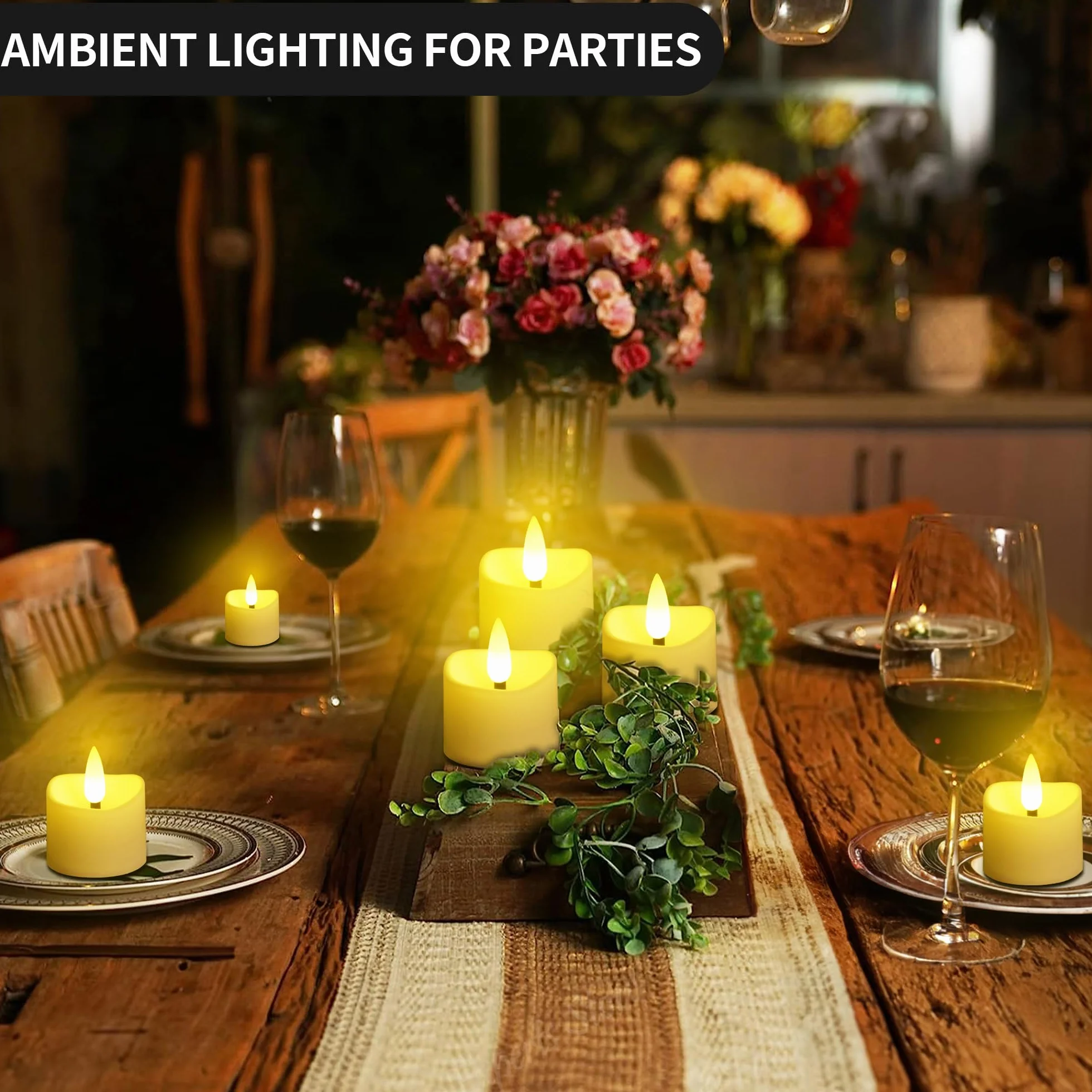 daphomeu Candela LED Con Telecomando 24 Pezzi, Senza Fiamma, Con Funzione Timer, Candela Elettrica Tremolante, Per Matrimoni, Feste, Halloween, Natale, Decorazioni Per La Casa