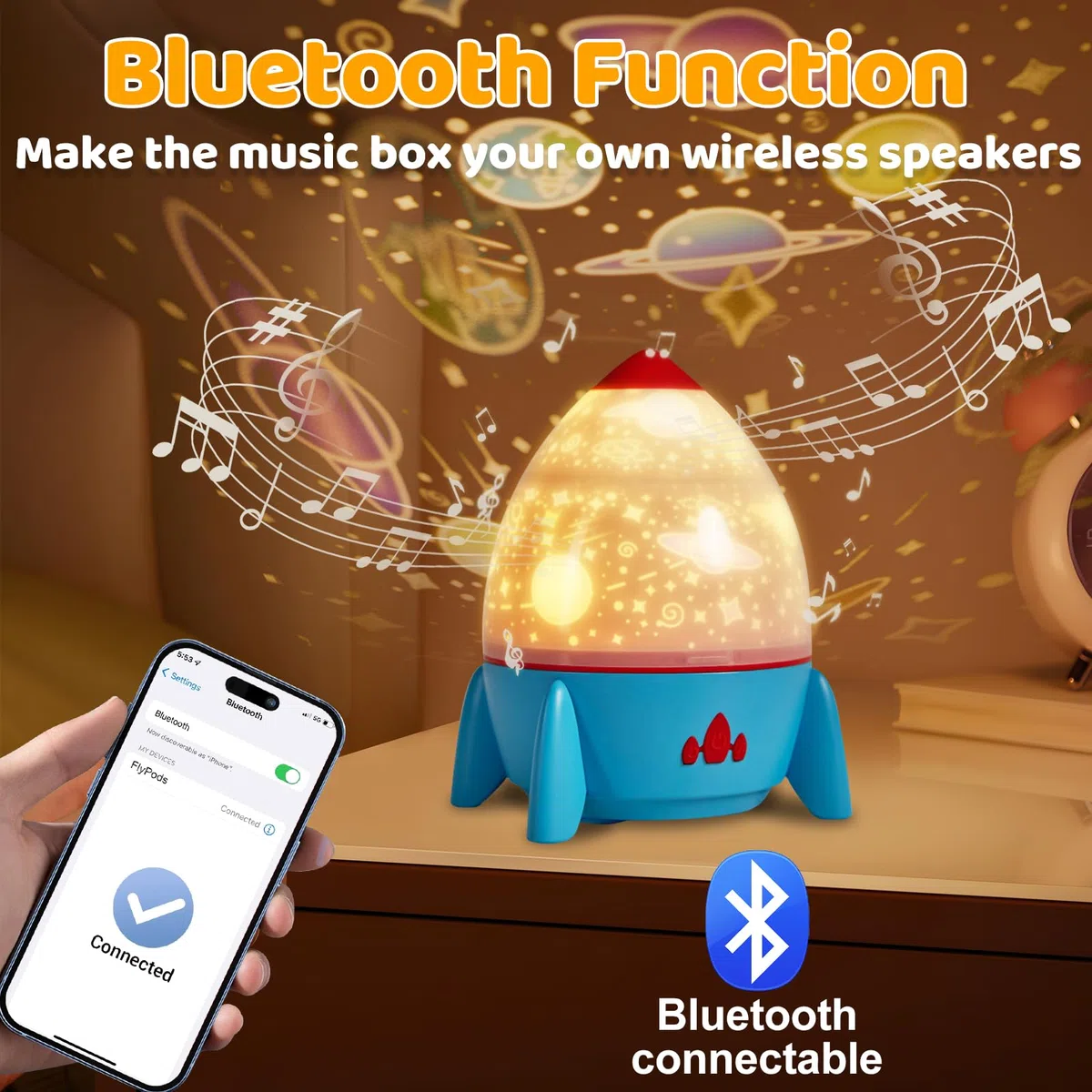Proiettore cielo stellato per bambini con 8 film, luce notturna per bambini, luce notturna per bambini, proiettore con stelle Bluetooth, regalo di Natale per ragazzi e ragazze, decorazione