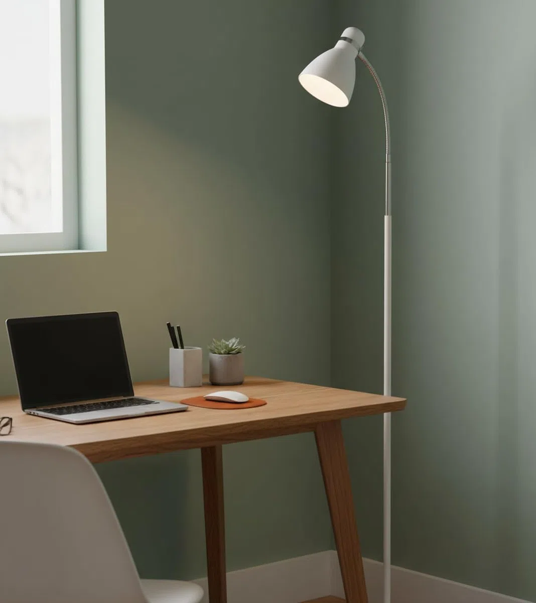 BEL AIR HOME - Lampada da Terra Megara, Piantana Moderna in Metallo con Testa Regolabile per Salotto e Camera da Letto (Lampadina non inclusa) (BIANCO)