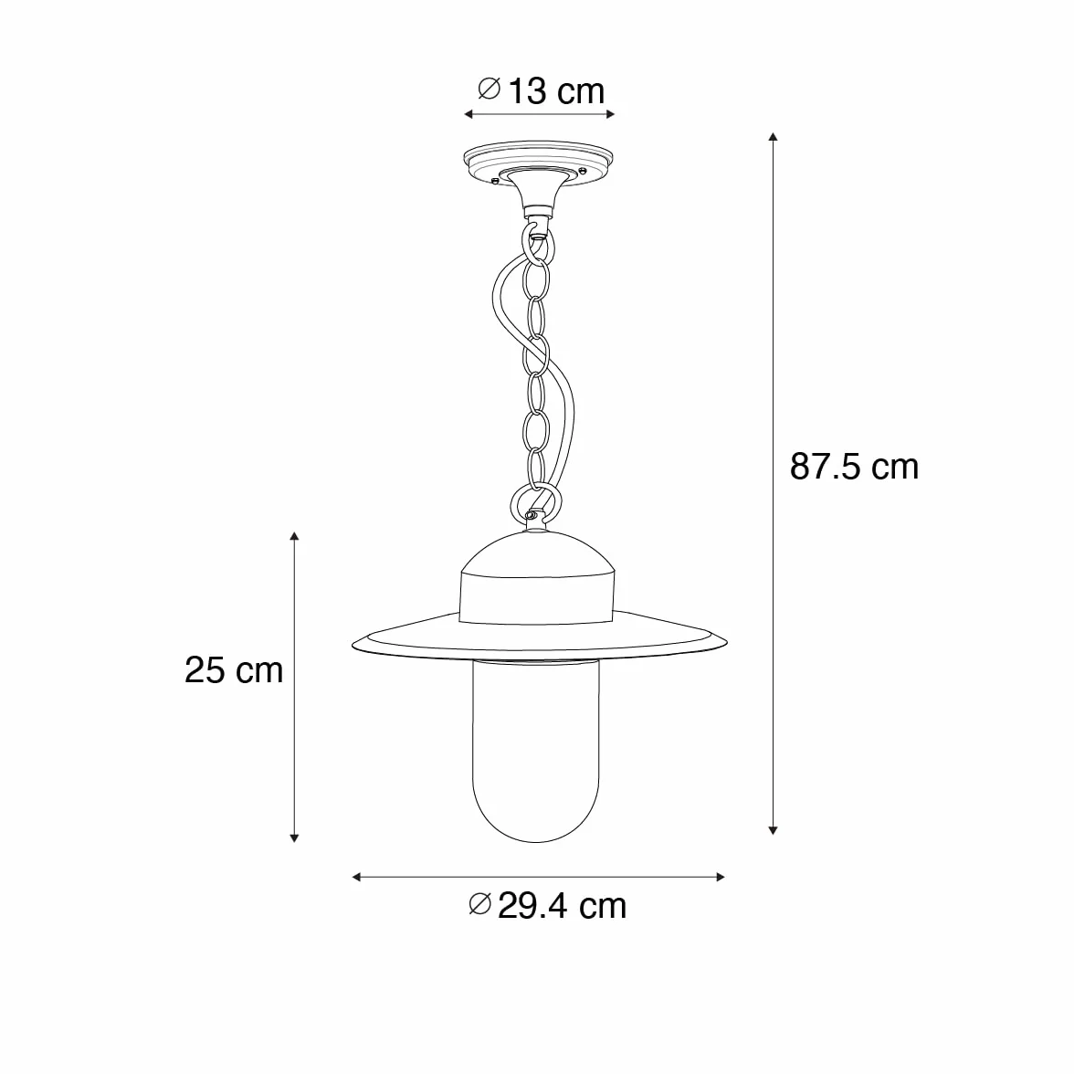 Qazqa kansas - Lampada a sospensione Moderno - 1 luce - Ø 29.4 cm - Ruggine - Moderno - Illuminazione esterna