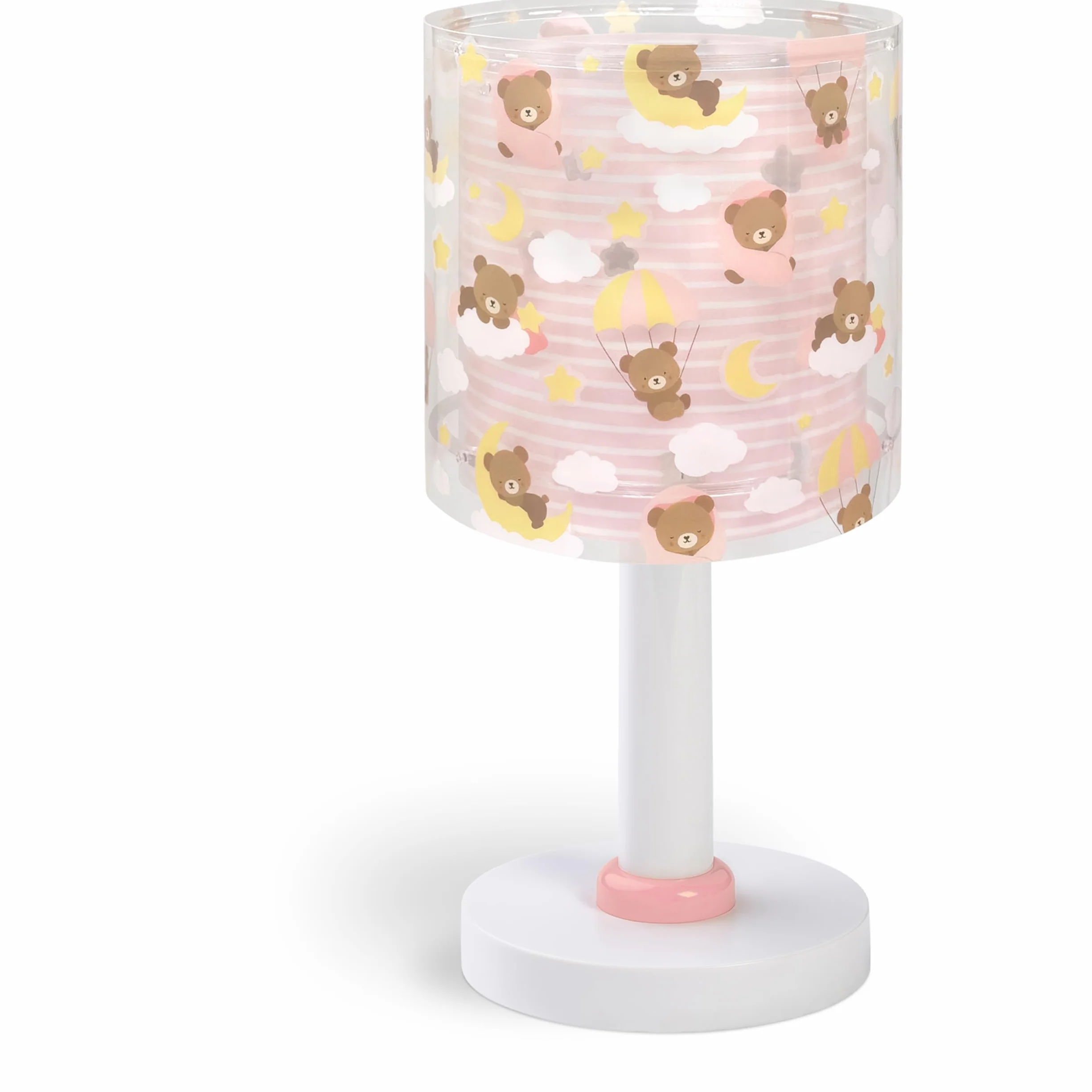 Dalber Lampada da tavolo per bambini, luce da comodino e da notte Baby Teddy Bears Clouds Pink, 41571S, G4-4W LED - Lampadina inclusa