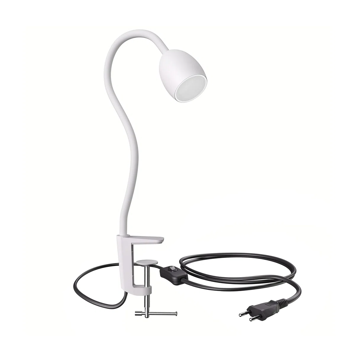 ledscom.de Luce a morsetto GU10 KLUK con collo d'oca, bianco incl. GU10, bianco caldo, 6,826W 630lm