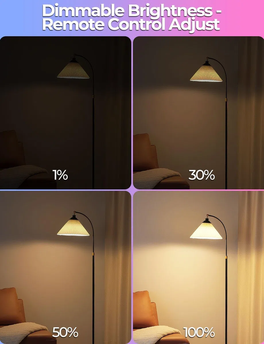iLC Lampadina LED cambia colore, 120 colori, equivalente a 70 Watt, strobo fai da te, bianco caldo 2700K RGB con telecomando, LED 10W A60 E27 vite (confezione da 2)