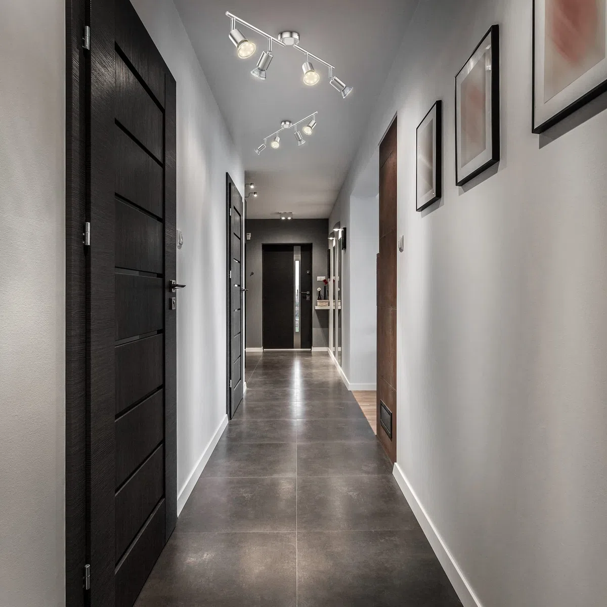 B.K.Licht Plafoniera LED Soffitto moderna, 605x105 mm, 5W 400Lm, Faretti da soffitto, Lampadario Cucina, luce bianca 3000K, Lampadario Soggiorno, cucina, bagno, camera da letto, nichel