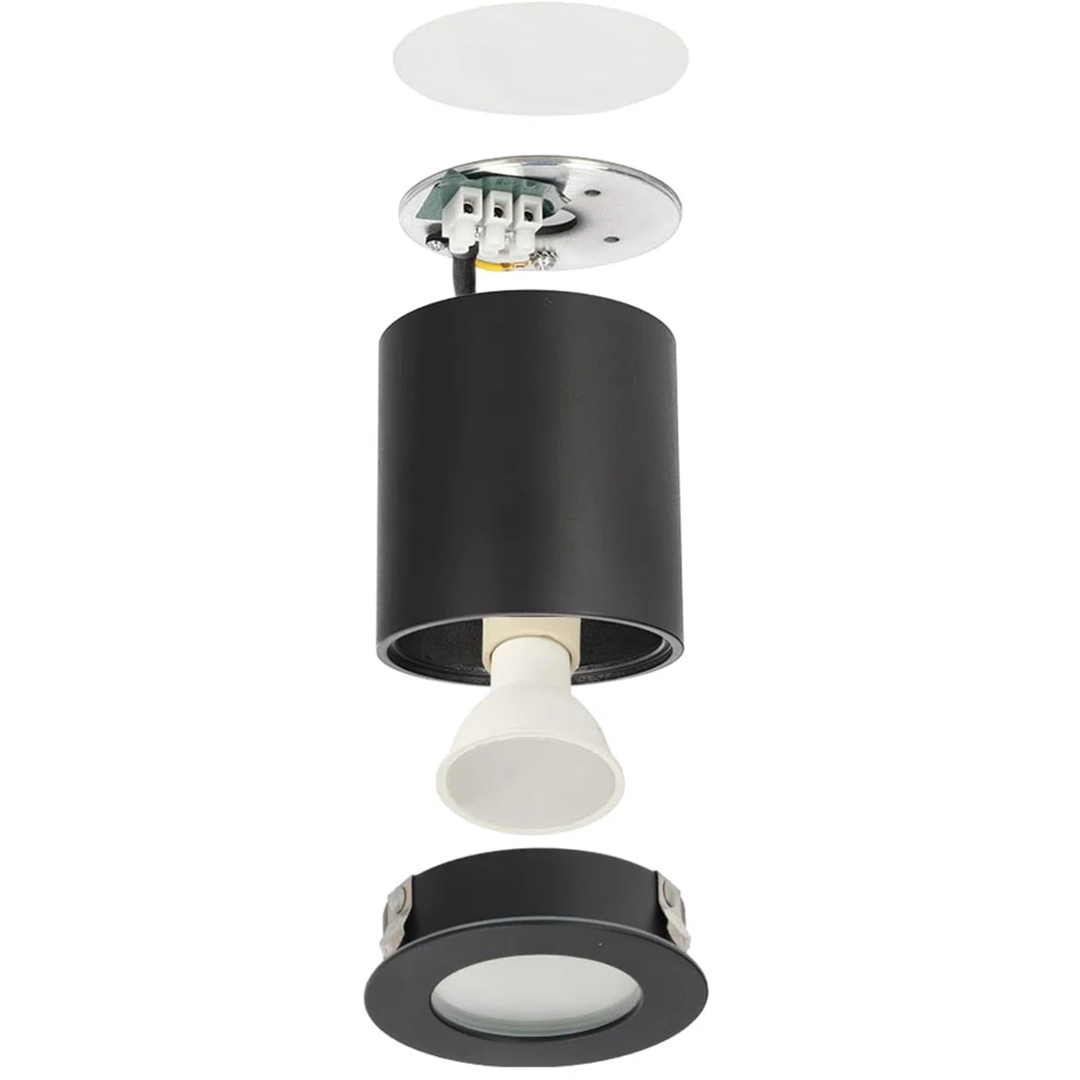 EDO Faretto da Soffitto Nero GU10 Ø80x84 mm Rotonda KLARS - Plafoniera da Superficie Moderna Tondo Allumionio - Impermeabile IP44 230V - Lampada da Soffitto - Illuminazione per Bagno