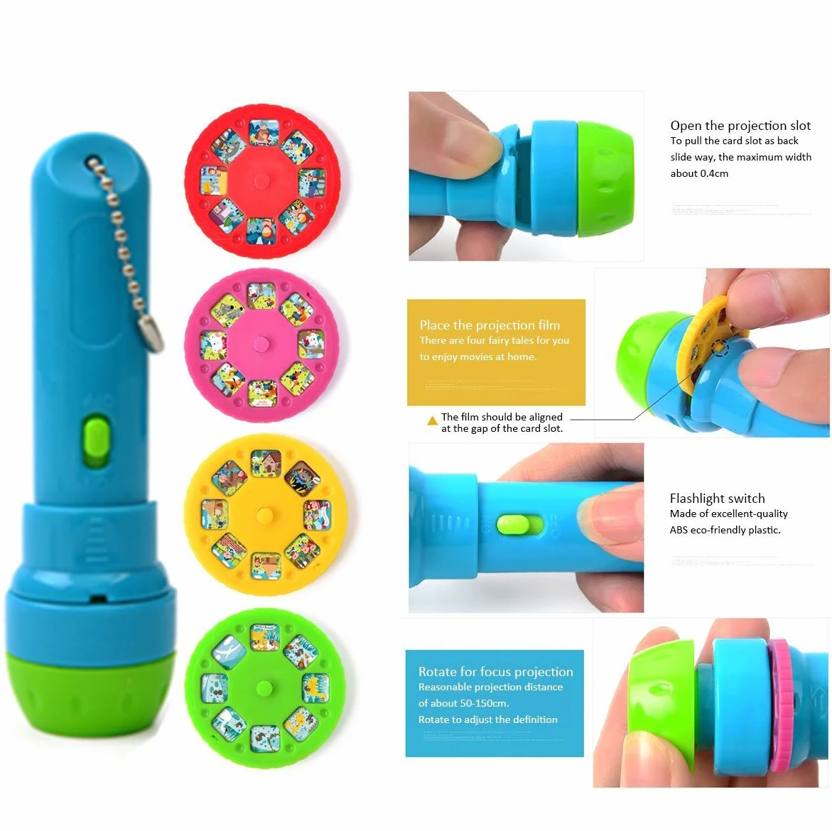 Proiettore Luminoso Torcia Giocattolo per Bambini - Gioco Educativo