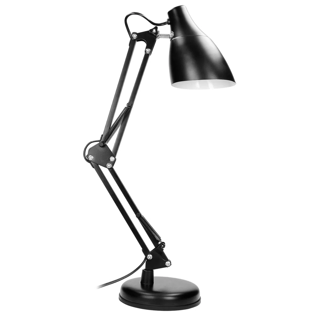 Virone DIAN Lampada da Scrivania in Acciaio Cavo da 110 cm (lampadina non inclusa) (nero)