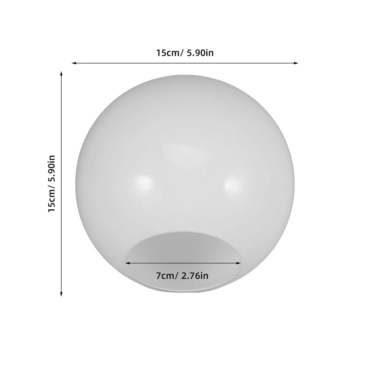 ibasenice Paralume in Vetro Sfera Bianco Opaco per Lampada E27, Resistente All'usura, Coprilampada Rotondo Elegante per Lampade da Tavolo e Lampadari