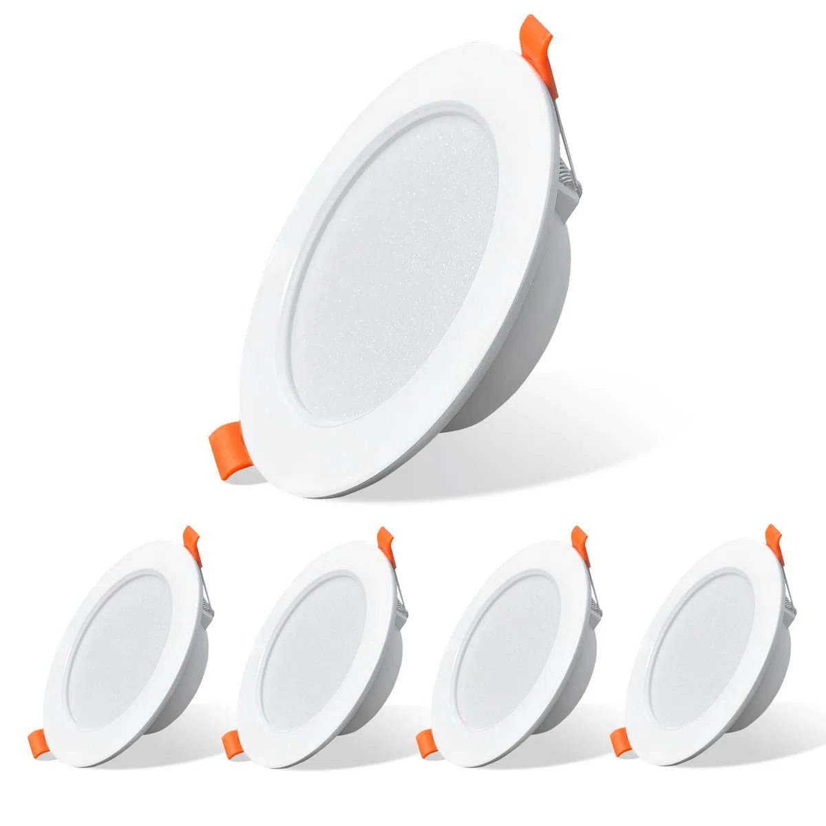 Faretti LED da Incasso per Cartongesso 220V, 7W 600LM Faretti da Incasso Soffitto 6000K Bianco Freddo, IP44 Faretto Incasso Cartongesso Bagno, Alluminio, Foro Ø90-100mm, Set di 5
