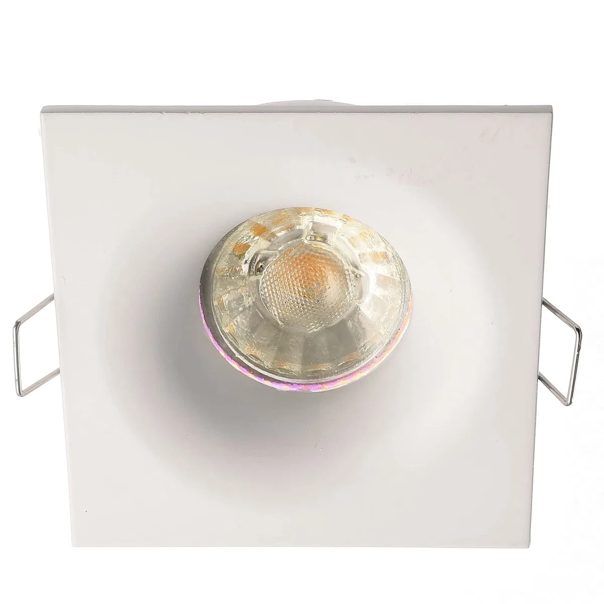 Planetitaly Porta faretto bianco quadrato IP65 box doccia bagno turco sauna incasso 70mm supporto luci LED GU10 MR16 GU5.3