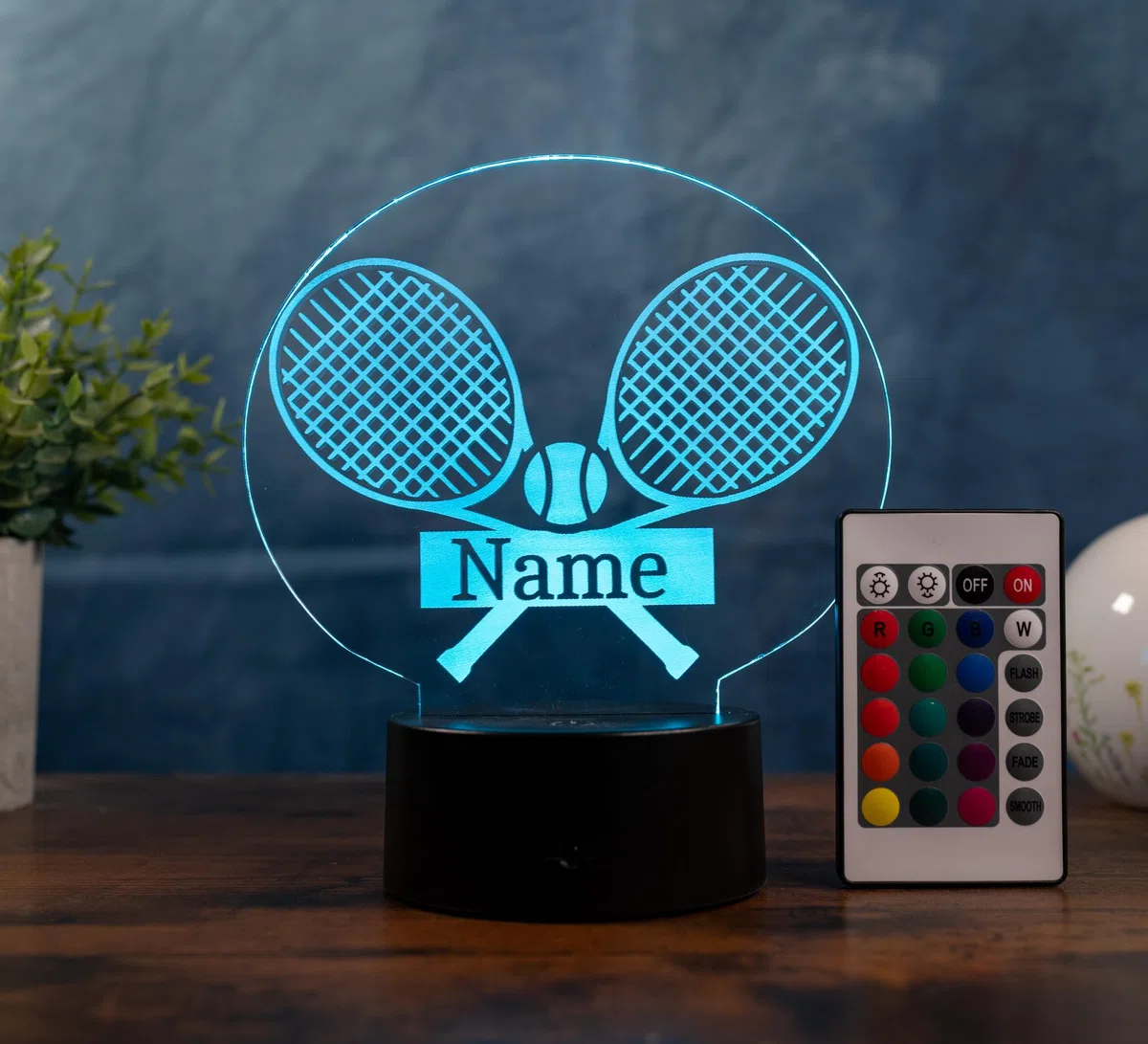 Lampada da tennis personalizzata, luce notturna a LED con nome, regalo per giocatori di tennis e appassionati, luce decorativa da tennis per cameretta dei bambini, camera da letto e club