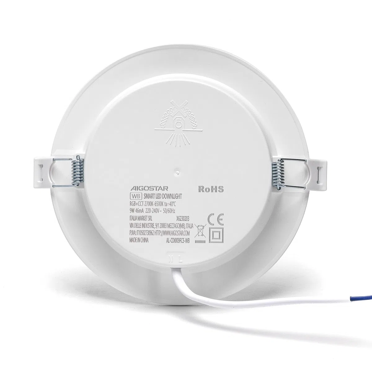Aigostar 9W Faretti LED da Incasso per Cartongesso, 2 pezzi Faretto Led Incasso, Lampada da Incasso, App Controllo RGB Dimmerabile, Bianco Caldo a 2700-6500K 780LM, Compatibili con Alexa e Google Home