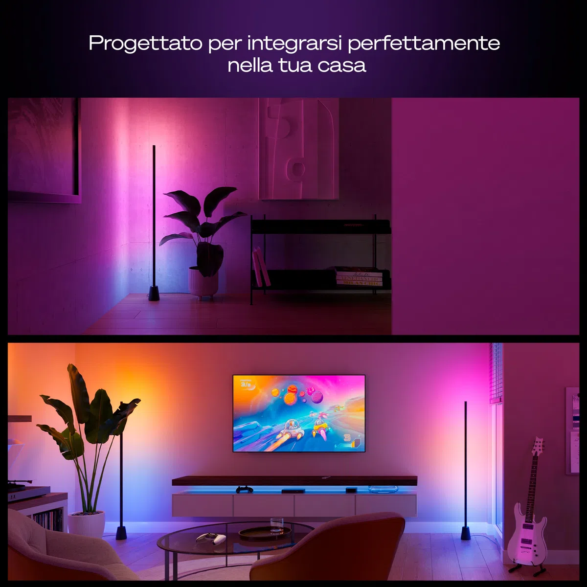 Philips Hue Play Lampada da Terra, LED RGBWWIC, 122 cm, Lampada Soggiorno Moderna, Illuminazione Camera da Letto, Alexa, Google Home, Apple Home, TV Sync, Hue Bridge e Sync Box (Venduti Separatamente)