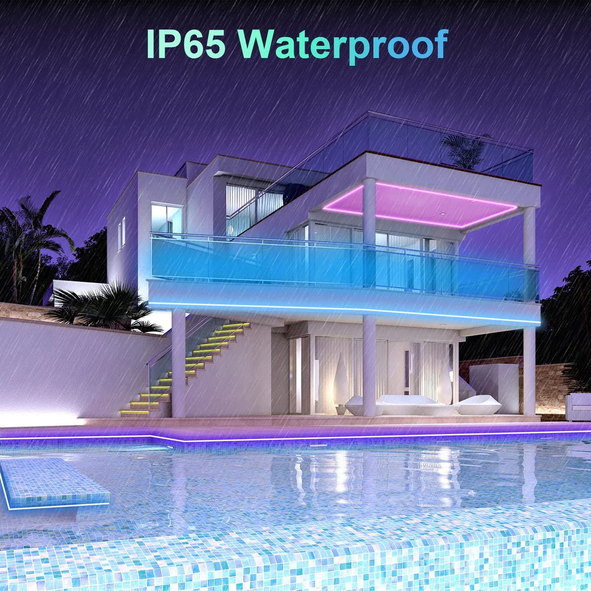 Striscia LED, 10M Impermeabile Strisce LED Luci LED RGB, Bluetooth Strisce LED con Controller App e Telecomando, Striscia Luminosa LED con Musica Sync per la Decorazione di Interni ed Esterni