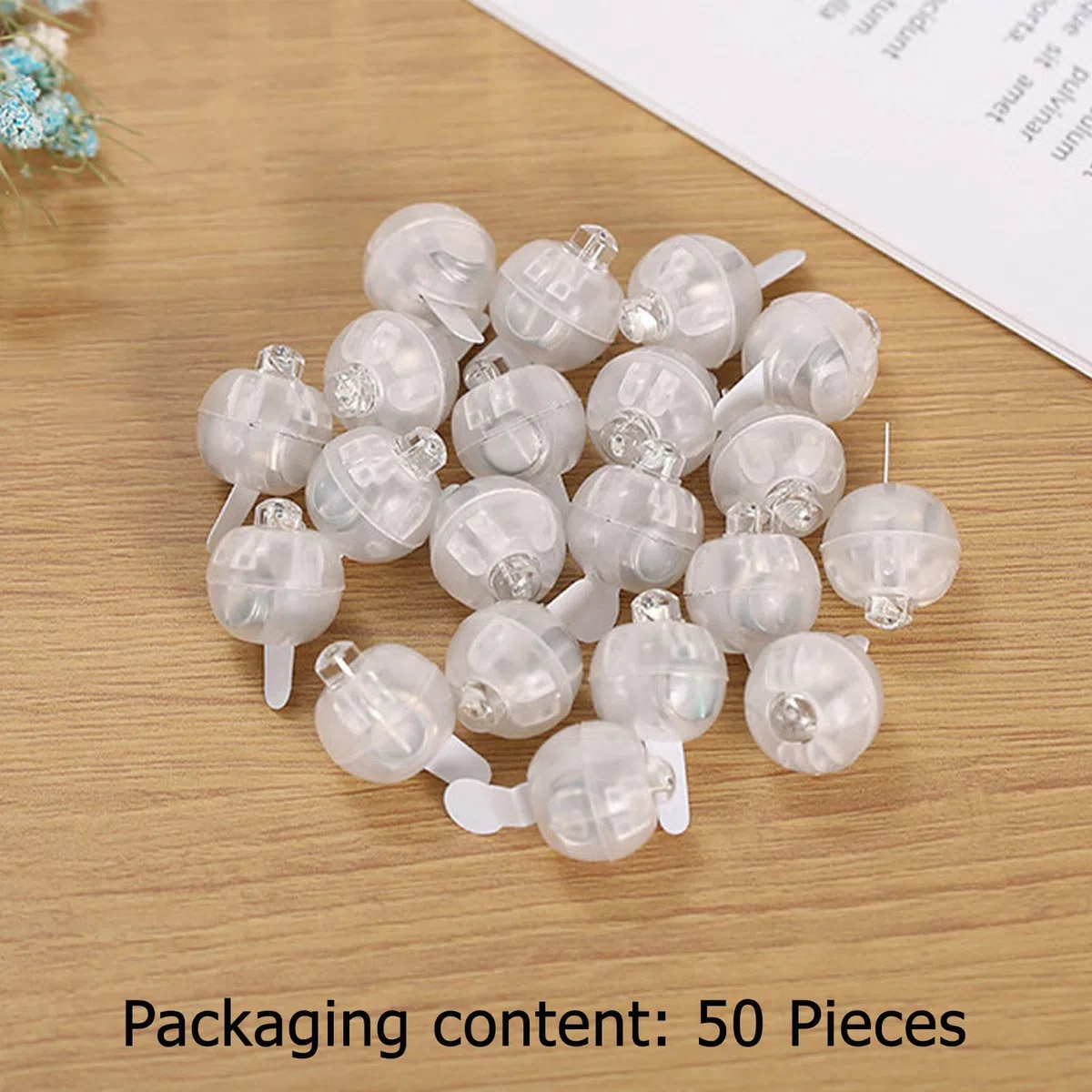 50 Pezzi Mini LED Palloncini Luci,Rotondo Lampada a Palloncino,Lampada a Palloncino,Luci a LED per Palloncini Luminosi per Matrimonio Halloween Festa di Natale Decorazione(Bianco Caldo)