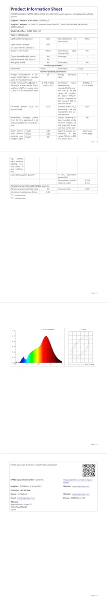Alpinaluz Downlight LED da incasso professionale 25 W, alluminio, Ø23 cm, taglio Ø19 cm, CRI>85, interno cucina e sala da pranzo (CCT regolabile (3000 K-6000 K))