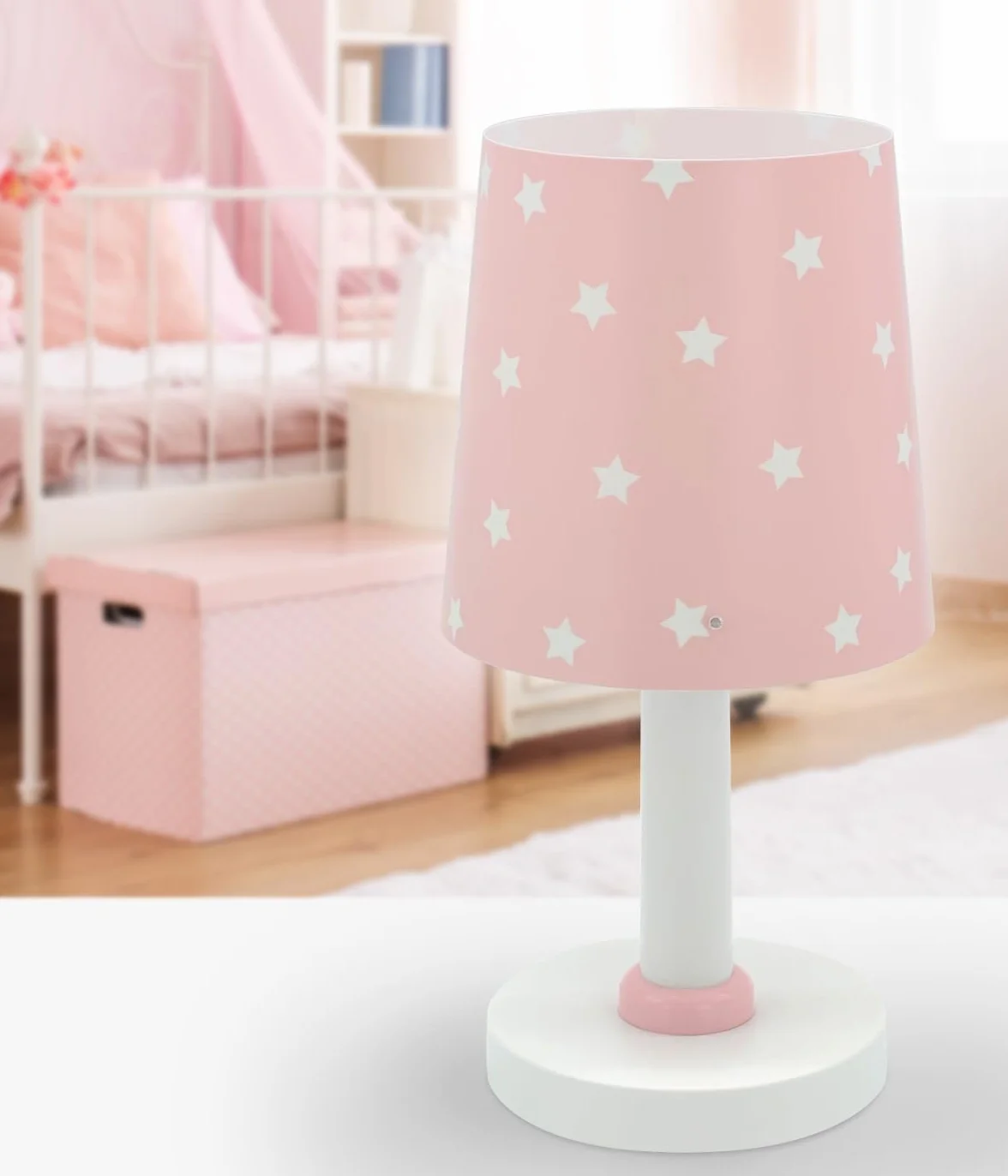 Dalber Lampada da tavolo o comodino per bambini Star Light stelle Rosa
