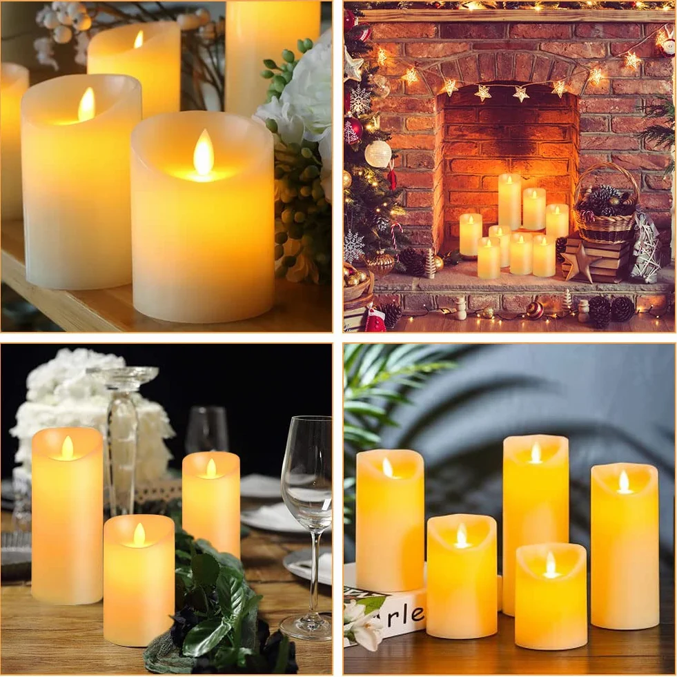 Flintronic Candele LED, 3 pezzi Candela a LED con Telecomando, 10/12.5/15CM Candele Senza Fiamma Tremolante con Telecomando e Funzione Timer per Compleanno/Festa/Matrimonio/Hotel