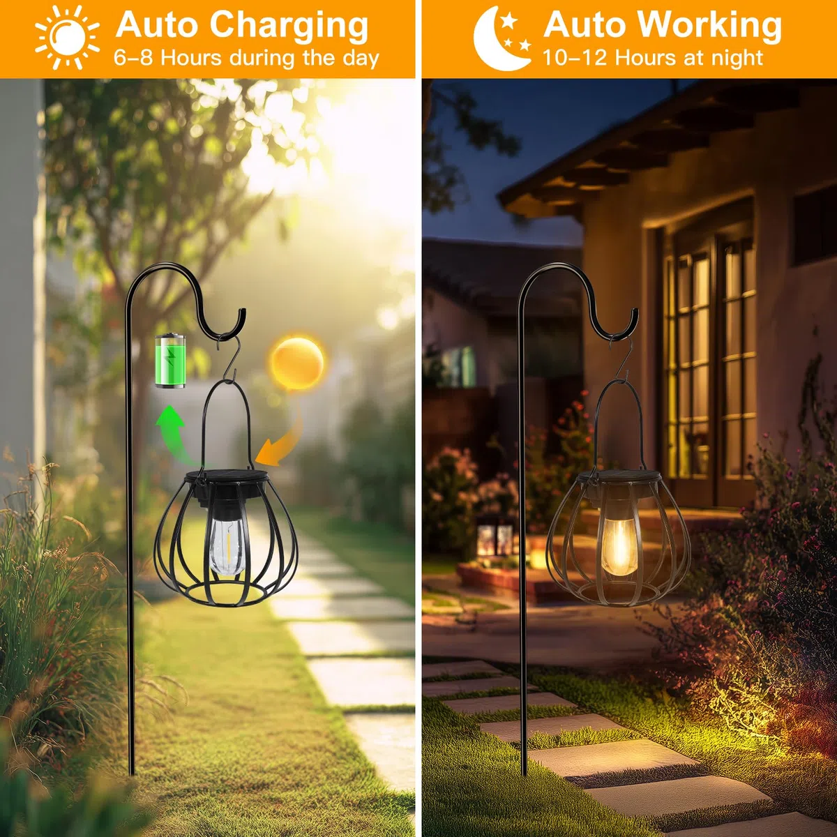 Lanterne Solari Da Esterno 2 Pezzi - Lanterna Solare Da Esterno IP65 Impermeabile - Forma di Brocca Solar Light Lanterne Da Giardino Bianco Caldo Per Da Esterno Giardino Feste Patio