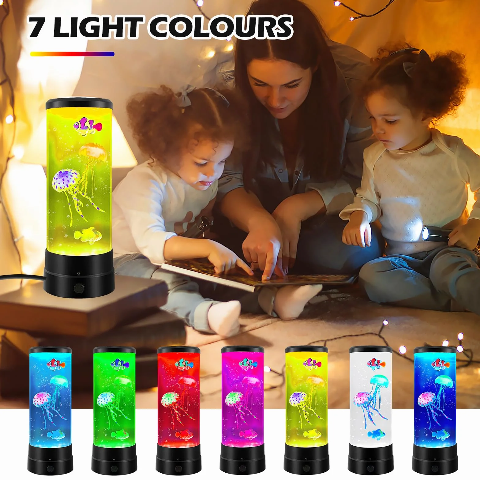 BYZESTY lampada da medusa, luce d'atmosfera a LED, 17 colori, decorazione per acquario e casa