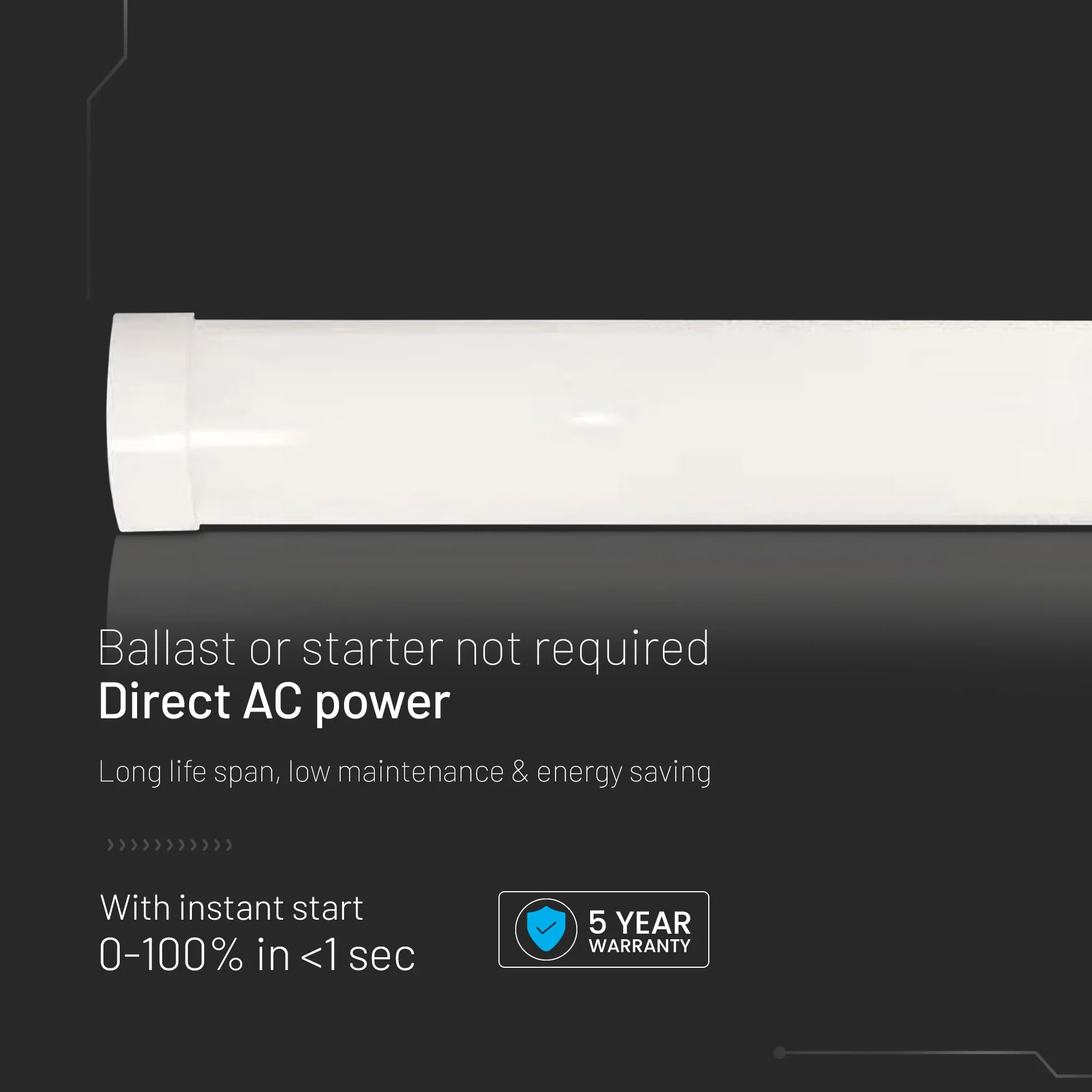 V-TAC 2x Plafoniera LED Lineare da Soffitto 120 CM - 40W - PRO SERIES - Lampada Rettangolare 4800 Lumen - IP20 per Parete, Garage, Negozio, Magazzino - Plafoniere Tubo - Luce Naturale 4000K