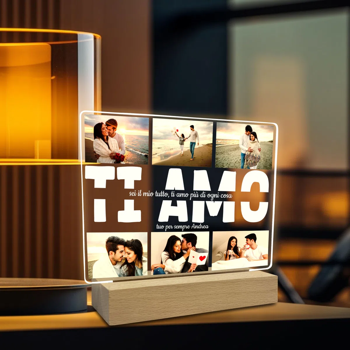 STAMPATEK Lampada Personalizzata Regali Per San Valentino Per Lui Lei - Lampada Led Luce Notturna Regalo Fidanzato, Compleanno, Moglie, Marito, Compagno Regalo Natale Originale, PlexMod6_DS2