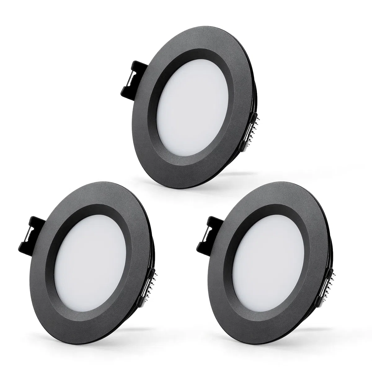 Sanyoung Faretti LED Incasso 12V Dimmerabile, 3W IP44 Faretti led Soffitto Ultrasottile 3000K Bianco Caldo 240LM, Foro 58-62mm, Alluminio Luci LED Camper 12V per Barca Cucina Bagno, Nero, Set di 3