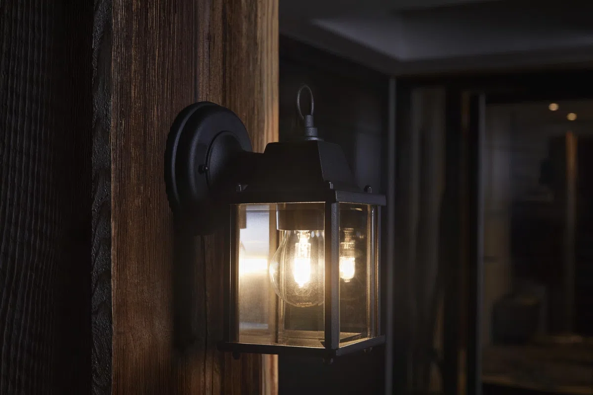 OSRAM Lampada da esterno ENDURA Classic S E27 nera, alluminio pressofuso, vetro trasparente, IP43, senza lampadina, adatta per installazione esterna