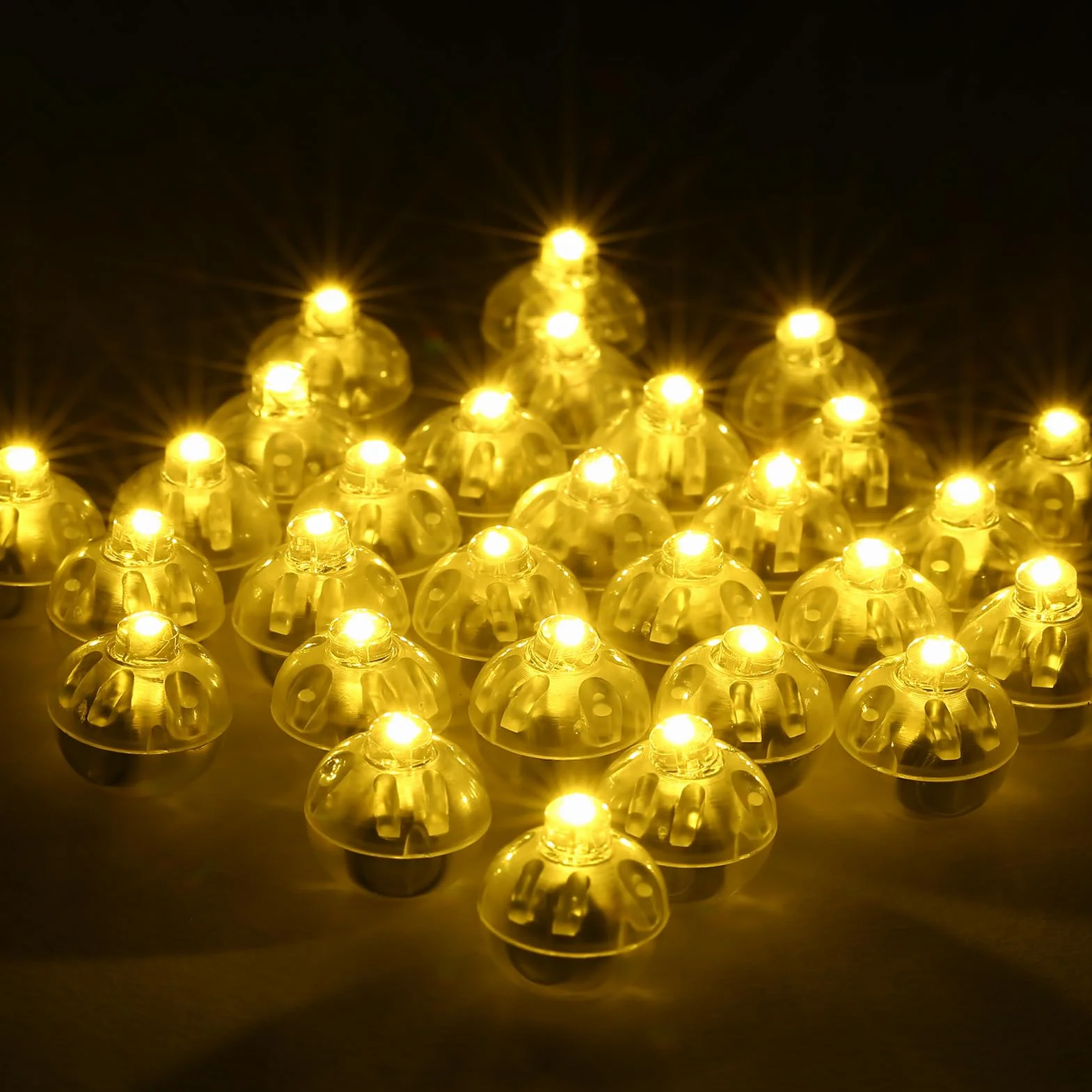 LIHAO Palloncini Luci, 30pz Mini LED Luce Rotondo per Lanterne di Carta Palloncini Decorazione per Festa Natale Halloween (Bianco Caldo)