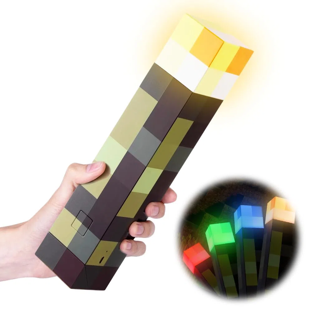 Craft Lampada da parete 4 colori – 28 cm lampada a mano/supporto da parete ricaricabile torcia LED con gancio, luce notturna 3D con ricarica USB per bambini, regalo per feste e cosplay