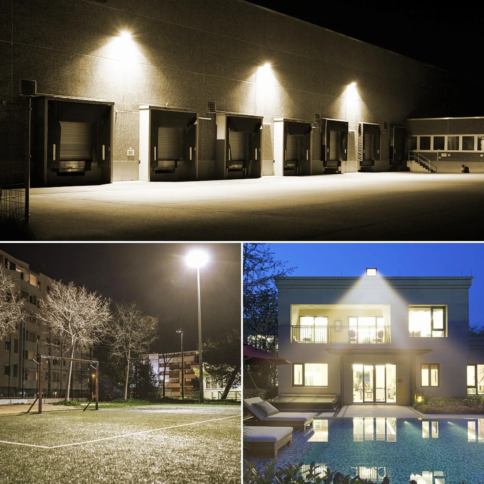 RIGIDON 2x 30W Luci da Esterno, 3000 Lumens Faretto Led, Fari di Sicurezza, Proiettore Led Esterno, Faretti LED Lampada Luce Bianca Naturale 3000K, IP66 Per Giardino Cortile Garage Piazza Officina