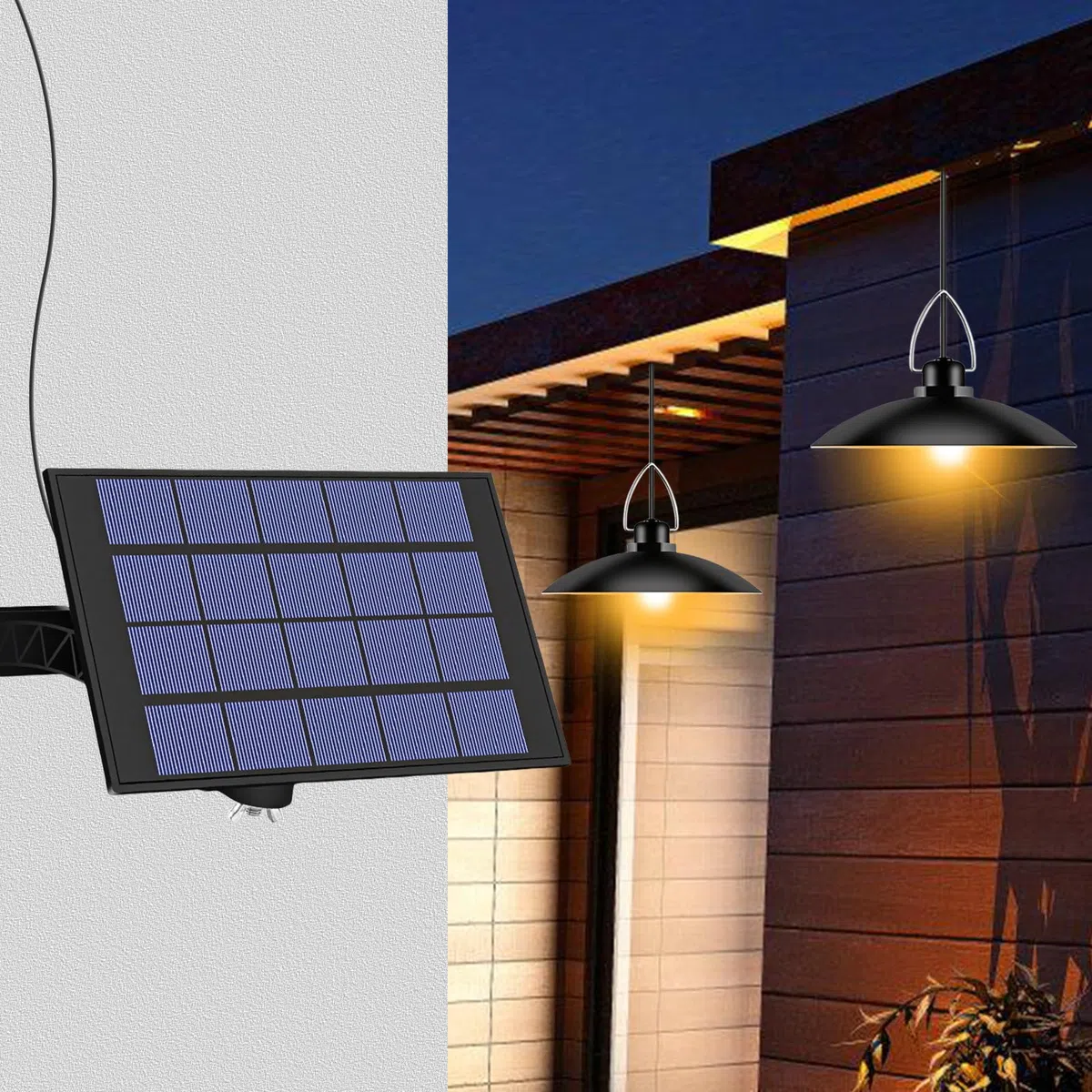 Lampada Solare Per iIerni Ed Esterni,IP65 Lampada A Sospensione Solare Con Telecomando,Lampade Solari Per Interni Ed Esterni,Lampade A Sospensione Per Giardino,Terrazza,Balcone